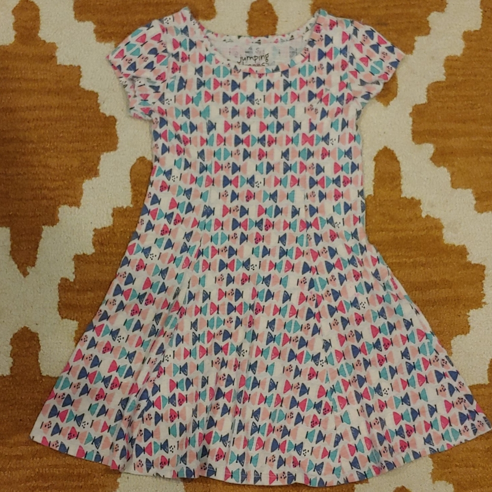 Jumping Beans girls bow print knit dress size 5